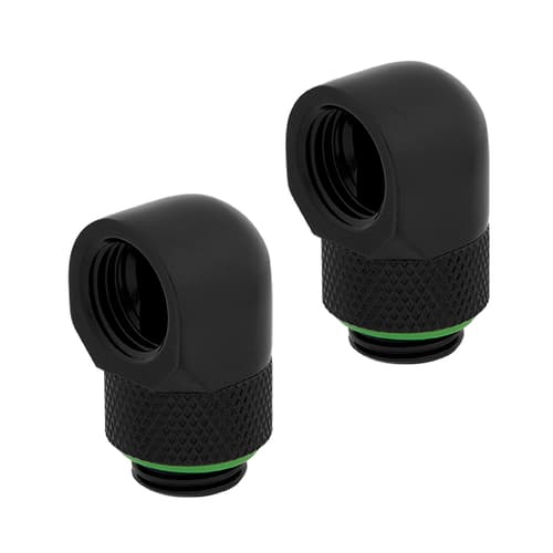 Corsair Hydro X Series XF Hardline 90° Rotary Adapter Twin Pack (Black)