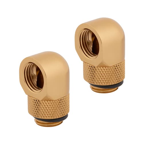 Corsair Hydro X Series XF Hardline 90° Rotary Adapter Twin Pack (Gold)