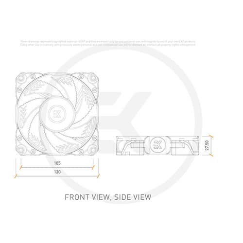 EK-Vardar X3M 120ER - 120mm D-RGB Cooling Fan (2200RPM, 67CFM) - White