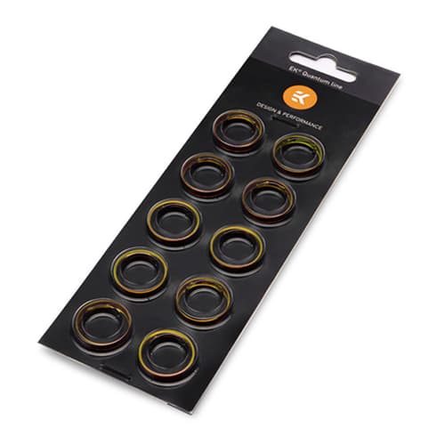 EK-Quantum Torque - Color Ring - 10-Pack HDC 16 - For 16mm Hard Tube Compression Fittings (Gold)