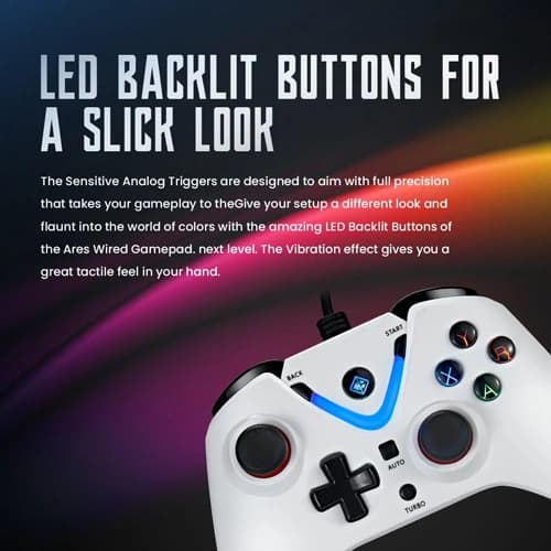 Cosmic Byte Ares White Wired Controller