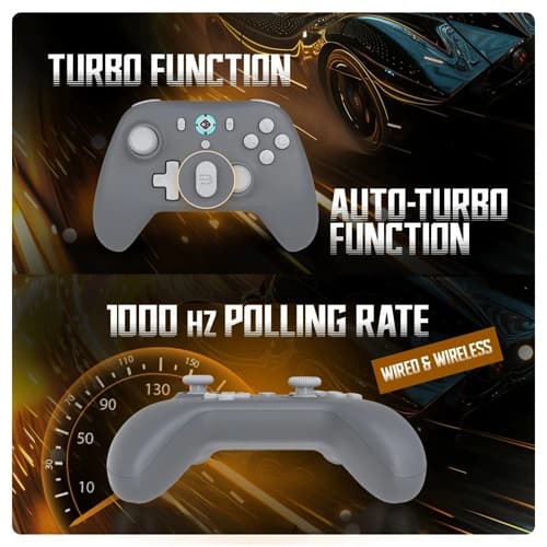 Cosmic Byte Blitz Wireless Plus Wired Grey Gaming Controller