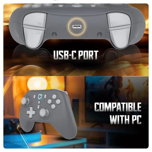 Cosmic Byte Blitz Wireless Plus Wired Grey Gaming Controller