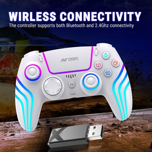 Ant Esports GP400 RGB Wireless White Game Controller