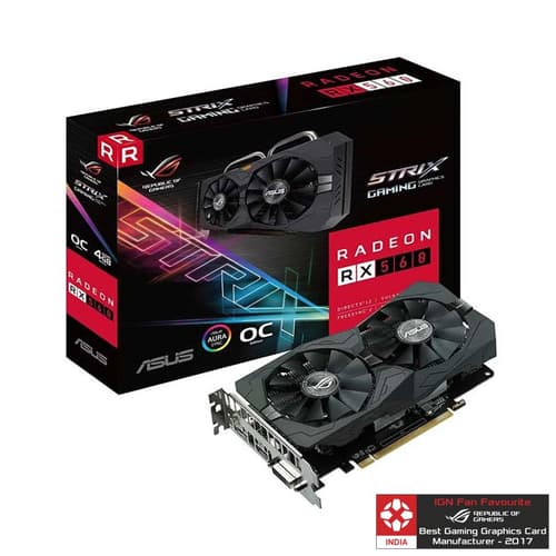 Asus RX 560 4GB GDDR5 ROG STRIX EVO GAMING OC 14 CU