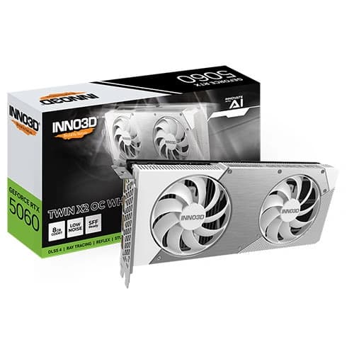 INNO3D RTX 5060 Twin X2 OC White SFF 8GB GDDR7 Graphics Card