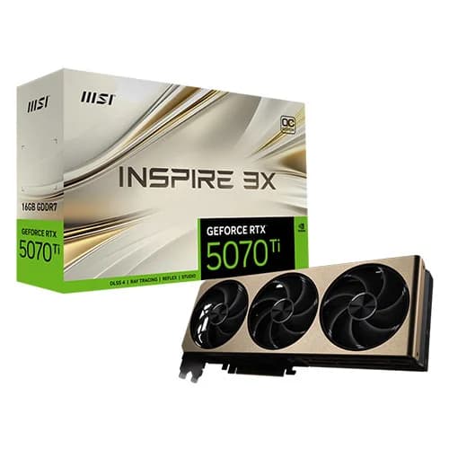 MSI RTX 5070 Ti Inspire 3X OC Plus 16GB GDDR7 Graphics Card