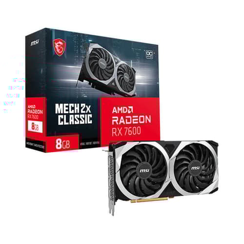 MSI RX 7600 Mech 2X Classic OC 8GB Graphics Card