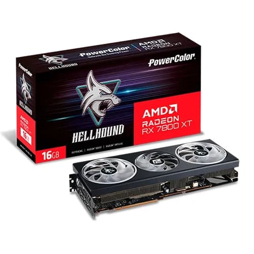 PowerColor Hellhound RX 7800 XT OC 16GB GDDR6 Graphics Card