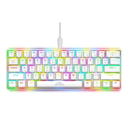 Ant Esports MK1300 V2 White Mini Keyboard with Brown Switches