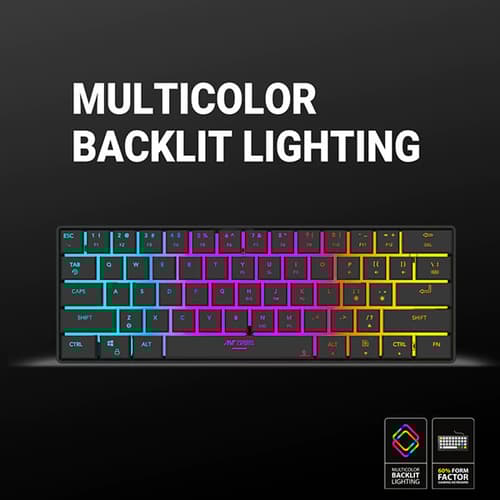 Ant Esports MK1500 Mini Wireless Gaming Keyboard with Membrane Switches (Black)