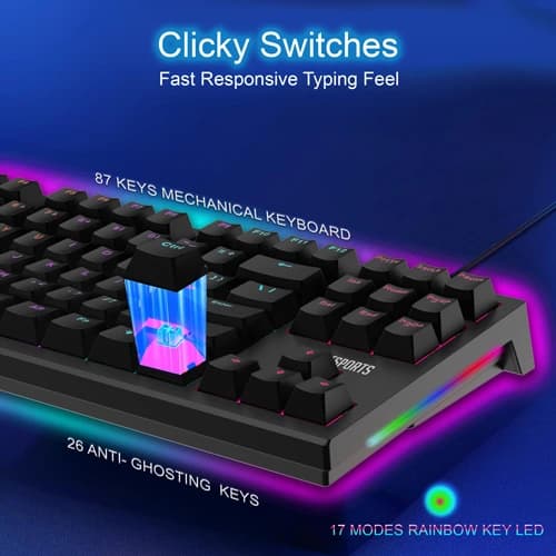 Ant Esports MK1800 TKL Gaming Keyboard with Blue Switches