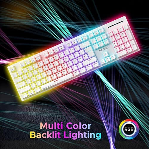 Ant Esports MK3400 Pro V3 White Mechanical Gaming Keyboard with Brown Switches