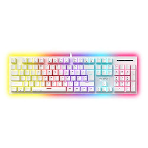 Ant Esports MK3400 Pro V3 White Mechanical Gaming Keyboard with Red Switches