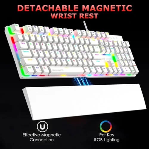 Ant Esports MK4100 RGB White Keyboard with Red Switches