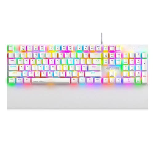 Ant Esports MK4100 RGB White Keyboard with Red Switches