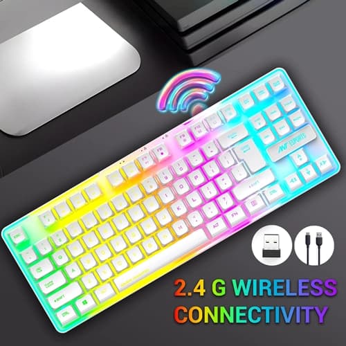 Ant Esports MK720 Pro V2 TKL White RGB Wireless Keyboard