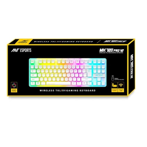 Ant Esports MK720 Pro V2 TKL White RGB Wireless Keyboard