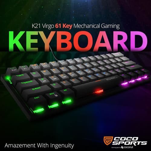 Coconut K21 Virgo Mini Mechanical Gaming Keyboard with Outemu Red Switches