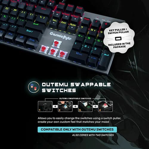 Cosmic Byte CB-GK-28 Vanth Mechanical Gaming Keyboard with Red Switches