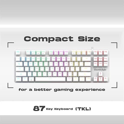Cosmic Byte CB-GK-37 White Firefly TKL RGB Mechanical Keyboard
