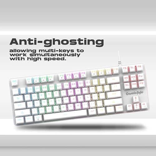 Cosmic Byte CB-GK-37 White Firefly TKL RGB Mechanical Keyboard