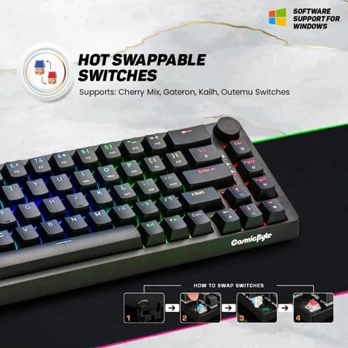 Cosmic Byte CB-GK-33 Astra Wired and Bluetooth Keyboard with Blue Switches