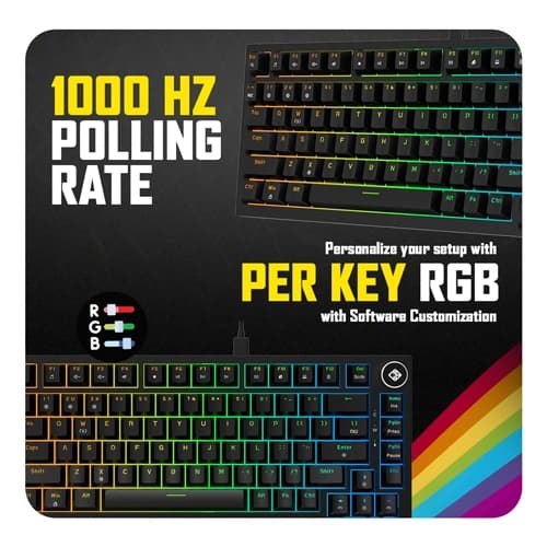 Cosmic Byte CB-GK-43 Phantom TKL Gasket Mechanical RGB Keyboard with Red Switches