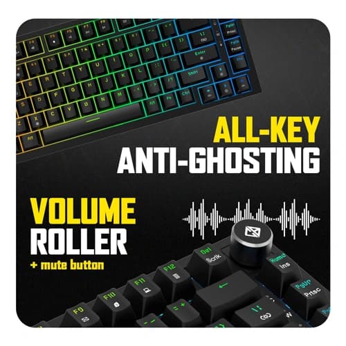 Cosmic Byte CB-GK-43 Phantom TKL Gasket Mechanical RGB Keyboard with Red Switches