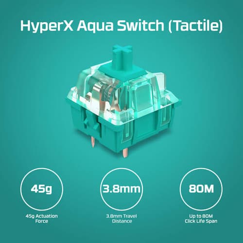Hyperx Alloy Origins 60 Percent Mechanical Gaming Keyboard with Aqua Tactile Switches