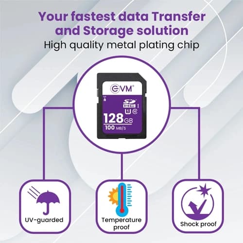 EVM 128GB Class 10 U1 SD HC Memory Card