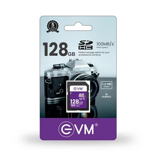 EVM 128GB Class 10 U1 SD HC Memory Card