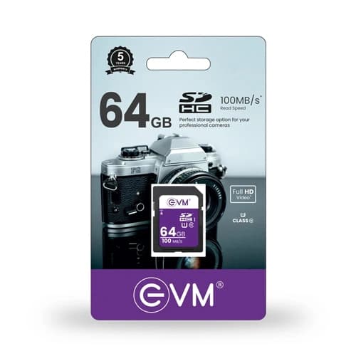 EVM 64GB Class 10 U1 SD HC Memory Card