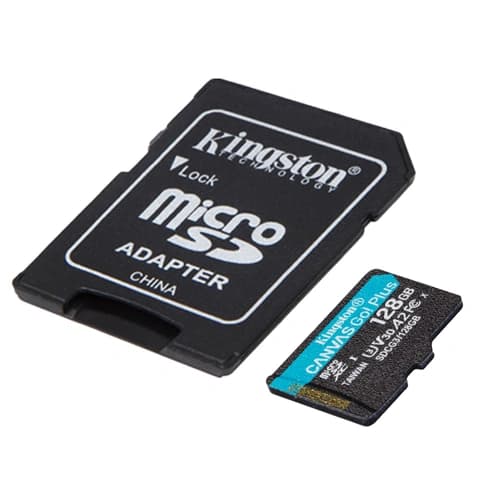 Kingston Canvas Go! Plus microSD Memory Card 128GB with Adapter