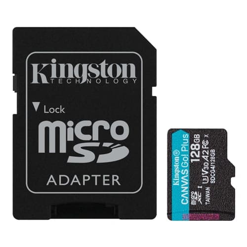 Kingston Canvas Go! Plus microSD Memory Card 128GB with Adapter