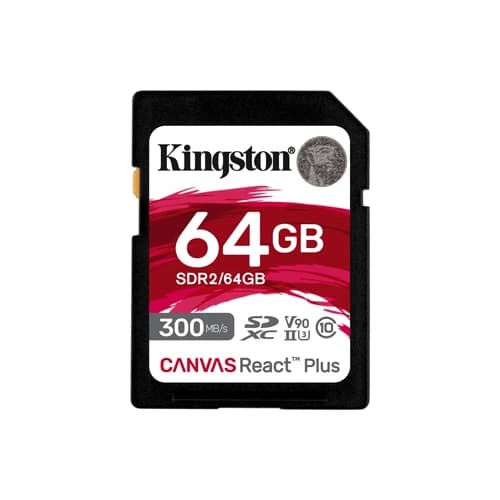 Kingston Canvas React Plus V90 64GB SD Memory Card