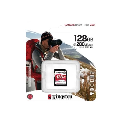 Kingston Canvas React Plus V60 128GB SD Memory Card