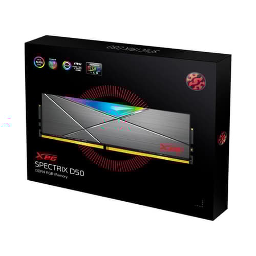Adata Spectrix D50 RGB 32GB (32GBx1) DDR4 3600MHz Desktop RAM (Tungsten Grey)