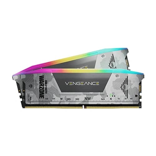 Corsair Vengeance RGB Light Grey 32GB (16GBx2) 6000MHz CL30 DDR5 RAM, Call Of Duty Warzone
