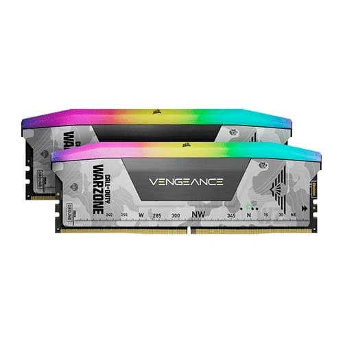 Corsair Vengeance RGB Light Grey 32GB (16GBx2) 6000MHz CL30 DDR5 RAM, Call Of Duty Warzone