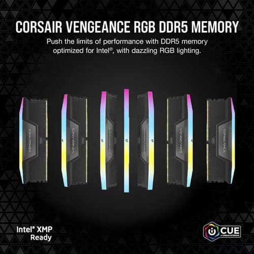 Corsair Vengeance RGB 64GB (32GBx2) DDR5 6000MHz Desktop Ram (Black)