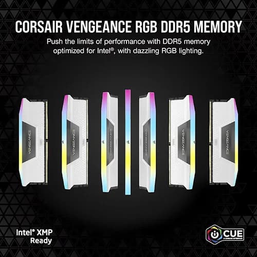 Corsair Vengeance RGB White 64GB (32GB x 2) 6000MHz DDR5 RAM