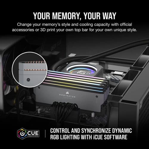 Corsair Dominator Titanium RGB 64GB (32GBx2) DDR5 6600MHz Ram(Grey)