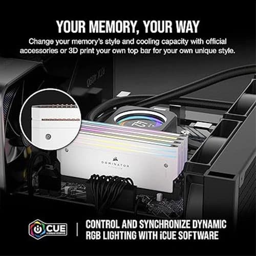 Corsair Dominator Titanium RGB White 64GB (32GBx2) 6000MHz CL30 DDR5 RAM