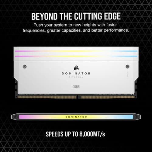 Corsair Dominator Titanium RGB DDR5 64GB (32GBx2) 6600MHz RAM (White)