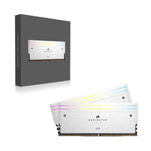 Corsair Dominator Titanium RGB DDR5 64GB (32GBx2) 6600MHz RAM (White)