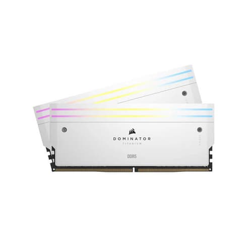 Corsair Dominator Titanium RGB DDR5 64GB (32GBx2) 6600MHz RAM (White)