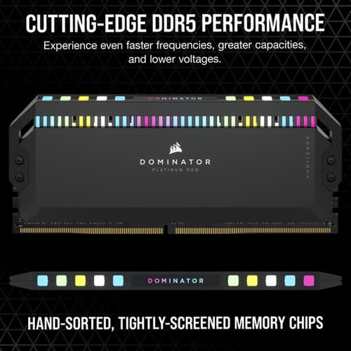 Corsair Dominator Platinum RGB DDR5 32GB (16GBx2) 5600MHz RAM (Black)