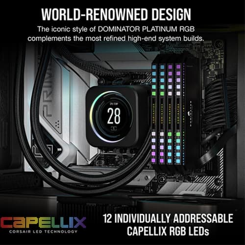 Corsair Dominator Platinum RGB DDR5 32GB (16GBx2) 5600MHz RAM (Black)
