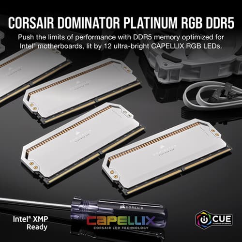 Corsair Dominator Platinum RGB DDR5 32GB (16GBx2) 5600MHz RAM (White)